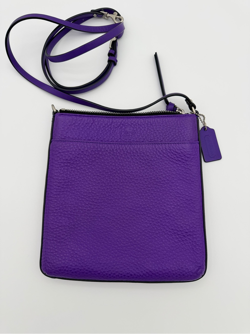 Coach Bleeker Swingpack Purple Leather Crossbody Bag